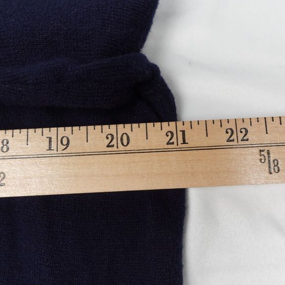 LL Bean 1/4 Zip Sweater Men's L Navy Blue Pullover Mock Neck Long Sleeves Knit - Picture 4 of 7